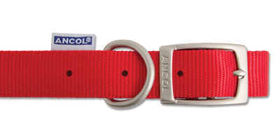 Ancol Viva Nylon Buckle Collar Red 19mm X35-43cm Sz 4